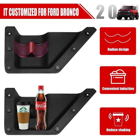 Front Door Storage Pockets Ford Bronco Accessories 2021 2022 2023 2024 Side Pock - Picture 13 of 14